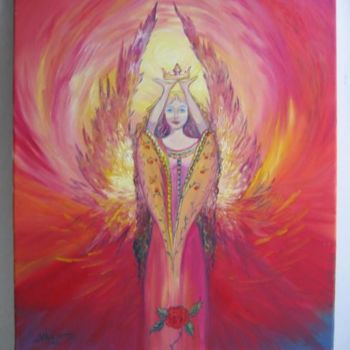 Painting titled "ange de la lumière" by Nanou, Original Artwork, Oil