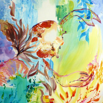 Malerei mit dem Titel "le cancer" von Nanou, Original-Kunstwerk, Öl