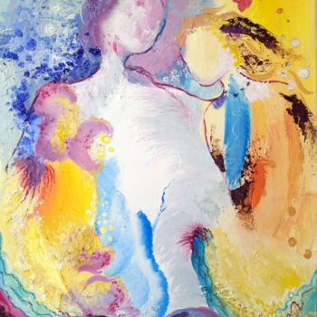 Pintura titulada "les gémeaux" por Nanou, Obra de arte original, Oleo