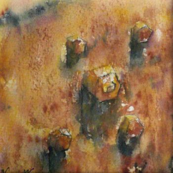 Painting titled "boulons" by Nanou Marange, Original Artwork