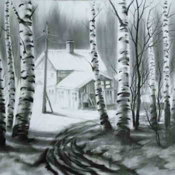 Painting titled "Village" by Nanuka Barkalaia, Original Artwork