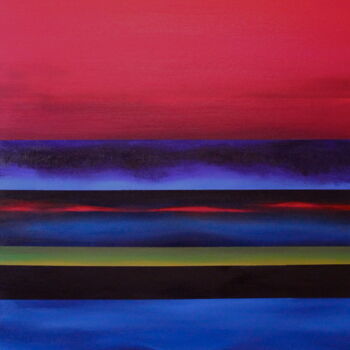 Painting titled "Zen-scape III" by Naoko Paluszak, Original Artwork, Oil Mounted on Wood Stretcher frame