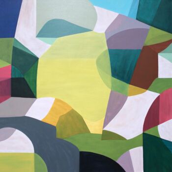 제목이 "Fancy Odds 27"인 미술작품 Naoko Paluszak로, 원작, 기름 나무 들것 프레임에 장착됨