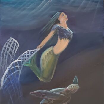Pintura intitulada "Whispers in the Deep" por Naomi Czupryna, Obras de arte originais, Óleo