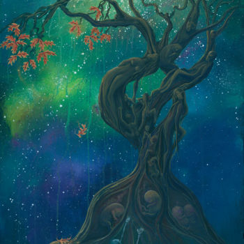 Malerei mit dem Titel "The Tree of LIfe" von Astral Angels, Original-Kunstwerk, Acryl
