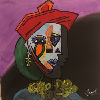 Pintura intitulada "La femme aux deux v…" por Naw, Obras de arte originais, Acrílico