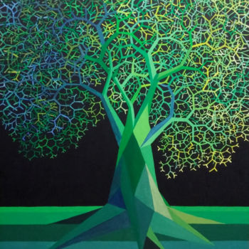 Painting titled "ALBERO VERDE" by Narciso Dall Orto, Original Artwork, Acrylic