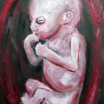 Ζωγραφική με τίτλο "Doll II - Foetus" από Narcisse Steiner, Αυθεντικά έργα τέχνης, Λάδι