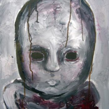 Malerei mit dem Titel "Doll III - Masque d…" von Narcisse Steiner, Original-Kunstwerk, Öl