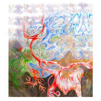 Dessin intitulée "Ethereal Roots" par Narcissuz, Œuvre d'art originale, Pastel