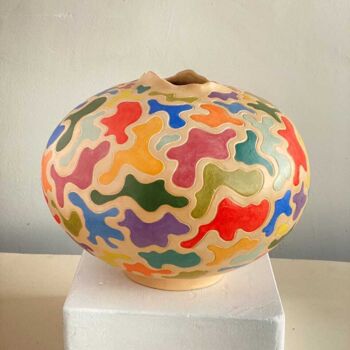 Sculpture titled "Handmade rainbow 1" by Nare Danielyan, Original Artwork, Ceramics