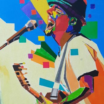 Painting titled "Jason Thomas Mraz (…" by Narek Jaghacpanyan, Original Artwork, Acrylic Mounted on Wood Stretcher frame