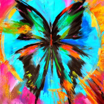 Картина под названием "Butterfly-2 (50x60c…" - Narek Jaghacpanyan, Подлинное произведение искусства, Масло Установлен на Дер…