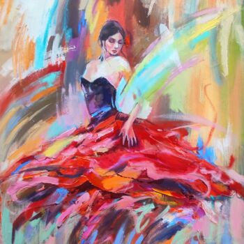 Картина под названием "Spanish dance (50x6…" - Narek Jaghacpanyan, Подлинное произведение искусства, Масло Установлен на Дер…