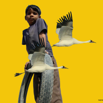 「child-and-the-birds…」というタイトルのインストール Narendraraghunathによって, オリジナルのアートワーク