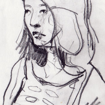 Drawing titled "Yoko" by Narine Grigoryan, Original Artwork