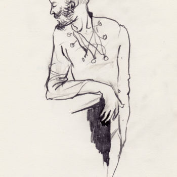 Drawing titled "Onion man (Basel)" by Narine Grigoryan, Original Artwork
