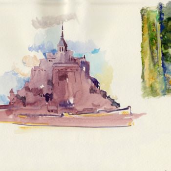 Ζωγραφική με τίτλο "Mont Sant Michel, F…" από Narine Grigoryan, Αυθεντικά έργα τέχνης