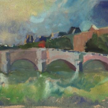 Painting titled "Pont des Arts" by Narine Grigoryan, Original Artwork