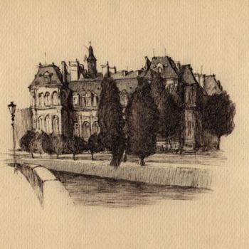 Painting titled "Hotel De Ville" by Narine Grigoryan, Original Artwork