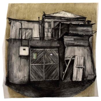 Drawing titled "House in old city o…" by Narine Grigoryan, Original Artwork
