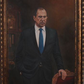 Картина под названием "Foreign Minister of…" - Vladimir Narykov, Подлинное произведение искусства, Масло