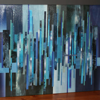 Collages getiteld "Nothing but the blue" door Nash, Origineel Kunstwerk, Collages