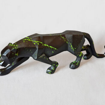Escultura intitulada "Panther black [2]" por Na$H, Obras de arte originais, Acrílico