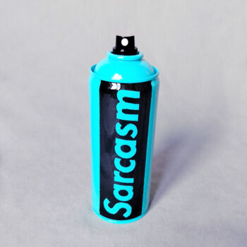 Sculpture titled "Sarcasm Spray Can T…" by Na$H, Original Artwork, Spray paint