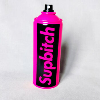 Escultura titulada "Supbitch Spray Can…" por Na$H, Obra de arte original, Pintura al aerosol