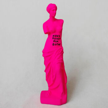 Sculpture intitulée "Botox Venus pink fl…" par Na$H, Œuvre d'art originale, Bombe aérosol