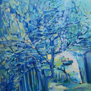 Painting titled "Bleue" by Anastasiia Schull, Original Artwork, Oil