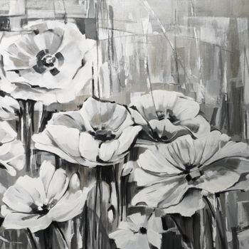 Malarstwo zatytułowany „Fleurs blanches” autorstwa Anastasiia Schull, Oryginalna praca, Akryl