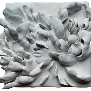 Картина под названием "In Bloom" - Nastassia Karpenkova, Подлинное произведение искусства, Гипс Установлен на Деревянная пан…
