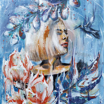 Картина под названием "Freedom women" - Anastasiya Dubov, Подлинное произведение искусства, Акрил