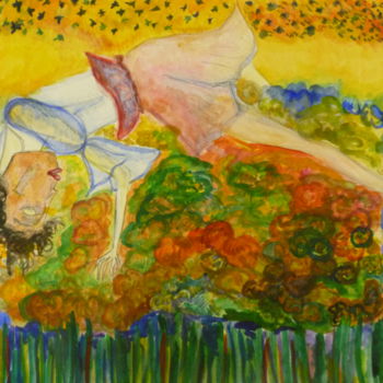Peinture intitulée "время прекрасного" par Nastia, Œuvre d'art originale, Aquarelle