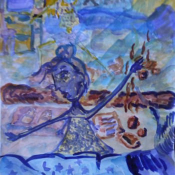Malarstwo zatytułowany „до крайности ночь и…” autorstwa Настя, Oryginalna praca, Akwarela