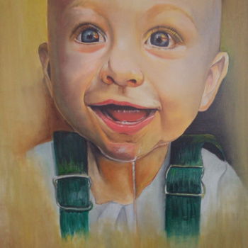 Картина под названием "Слюнявый" - Анастасия Фарафошина, Подлинное произведение искусства, Масло