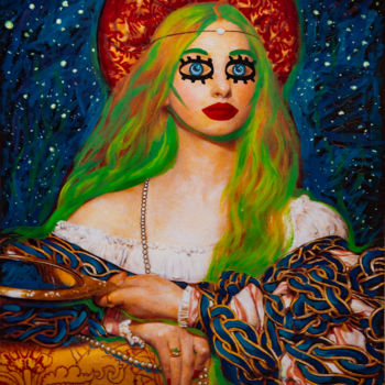 Painting titled "queen" by Nastya Limonova, Original Artwork, Acrylic