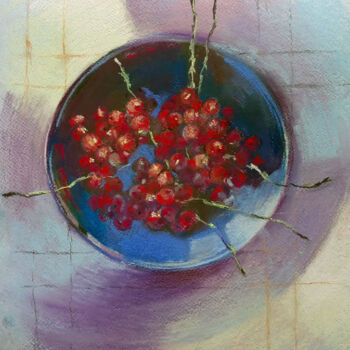 Рисунок под названием "Смородина в тарелке" - Nastya Poleva, Подлинное произведение искусства, Пастель