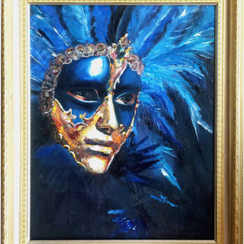 Pintura intitulada "Venecian Mask 2013 1" por Nastya Prairie, Obras de arte originais, Óleo