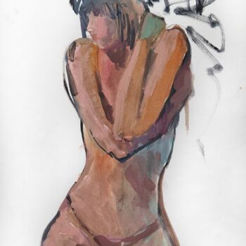 Peinture intitulée "Expressive girl" par Nastia Manga, Œuvre d'art originale, Huile