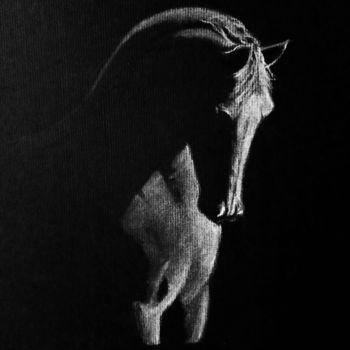 Malerei mit dem Titel "Horse g" von Nasy Zachou, Original-Kunstwerk, Pastell
