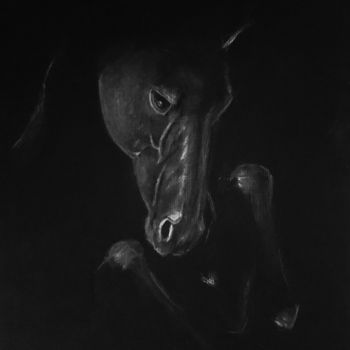 Painting titled "Horse h" by Nasy Zachou, Original Artwork, Pastel