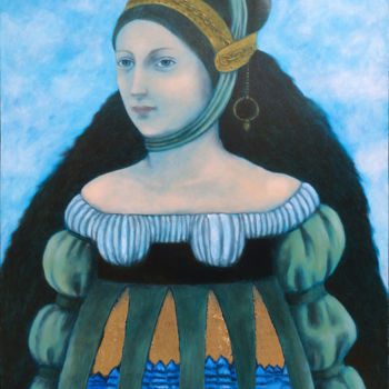 Malerei mit dem Titel "La Neige" von Nathalie Tousnakhoff, Original-Kunstwerk, Öl
