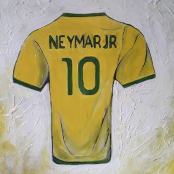 Malerei mit dem Titel "Tableau de Neymar J…" von Natacha Zrihen, Original-Kunstwerk