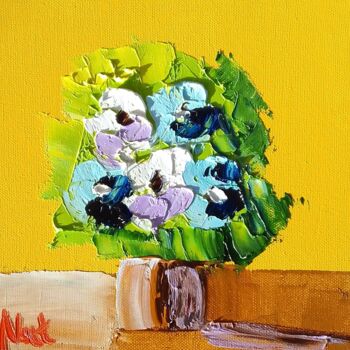 Painting titled "Bouquets 3" by Nat, Original Artwork, Oil