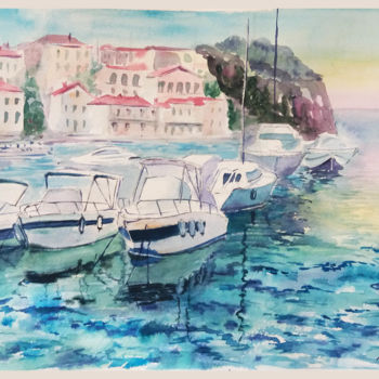 Pintura intitulada "South of Italy. Sea…" por Natalia Kavolina, Obras de arte originais