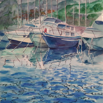 Painting titled "Southern Italy. Sea…" by Natalia Kavolina, Original Artwork, Watercolor