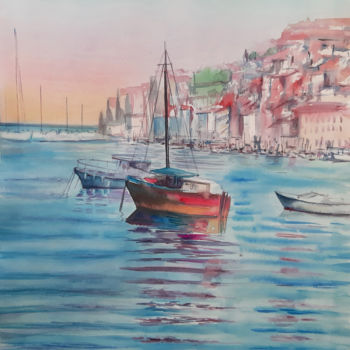 「A148. Croatia. Sea,…」というタイトルの絵画 Наталья Каволинаによって, オリジナルのアートワーク, 水彩画